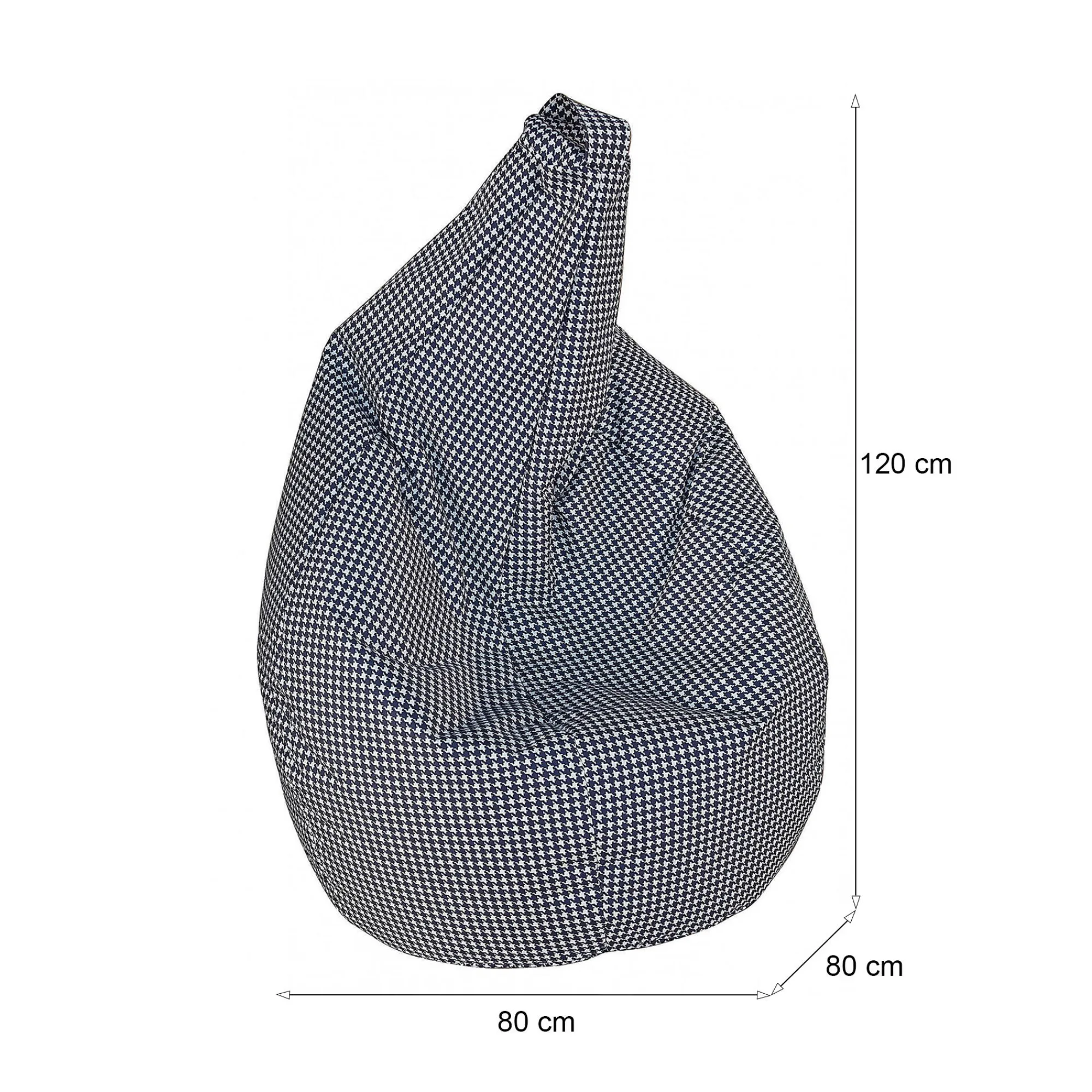 Pouf Maristella, 80x80 h120 cm, Nero e Bianco, Pied de poule piccolo<Dmora Best