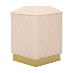 Pouf Suasa, 38x38 h38 cm, Rosa e Oro<Dmora Best Sale