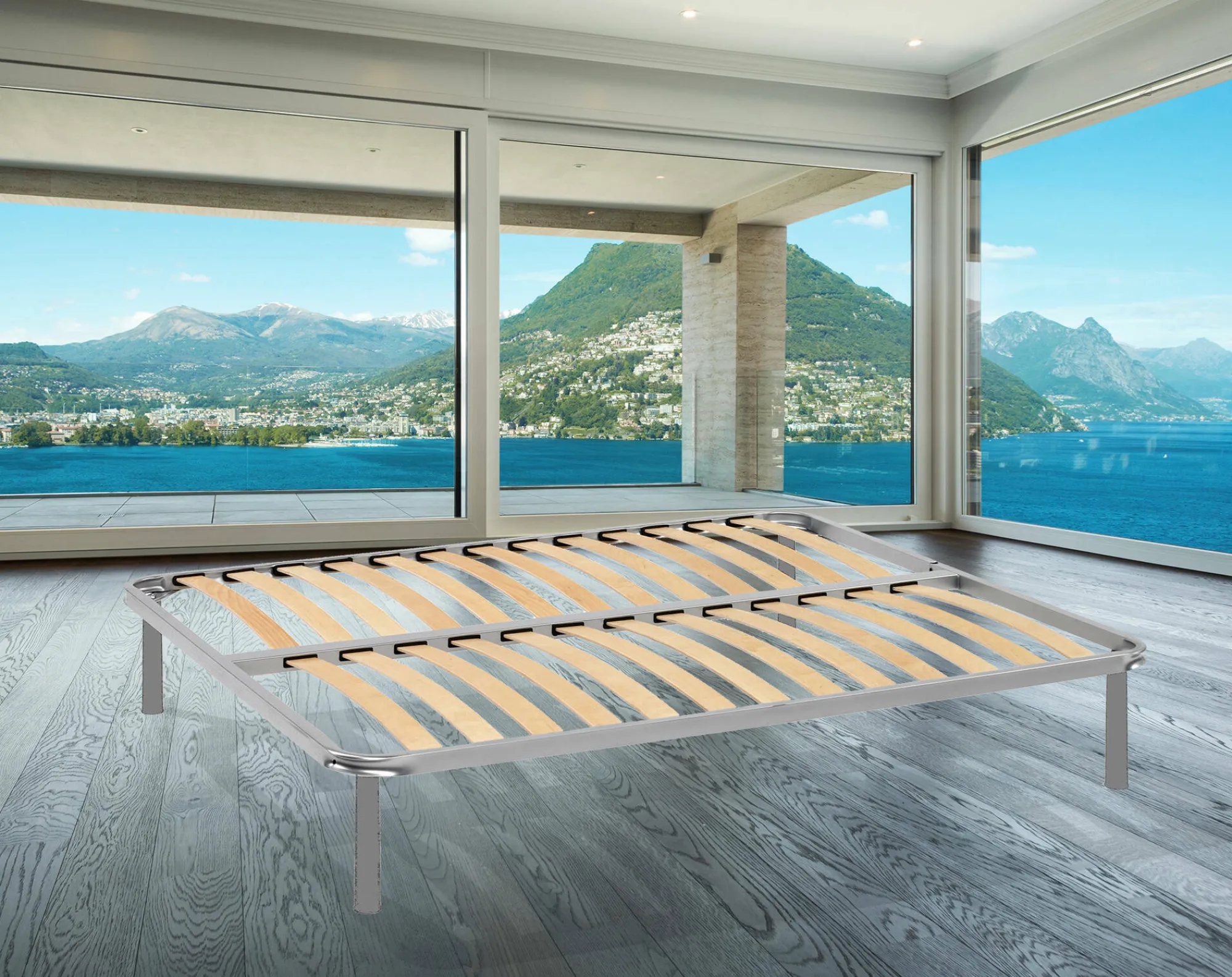 Rete letto matrimoniale Al, 100% Made in Italy, Cm 160x190h 31<Dmora Fashion