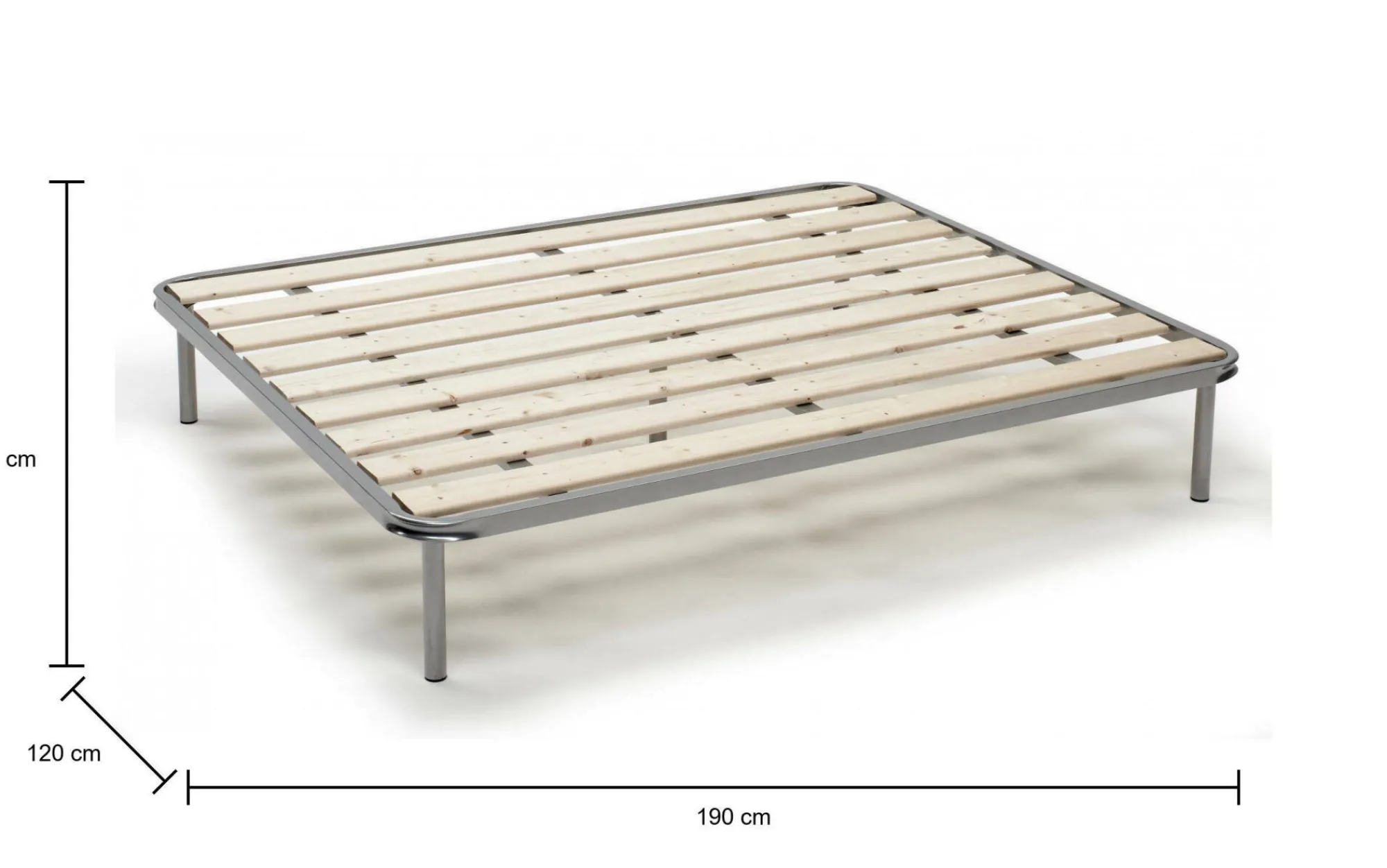 Rete letto piazza e mezza Dabaun, 100% Made in Italy, Cm 120x190h31<Dmora Discount