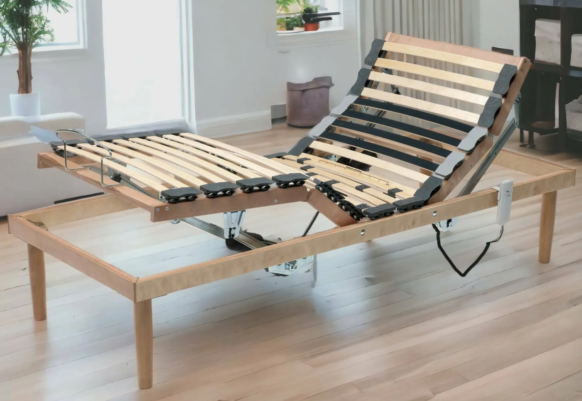 Rete letto singolo Arby, Rete ortopedica reclinabile motorizzata, Cm 80x190h 34<Dmora Best