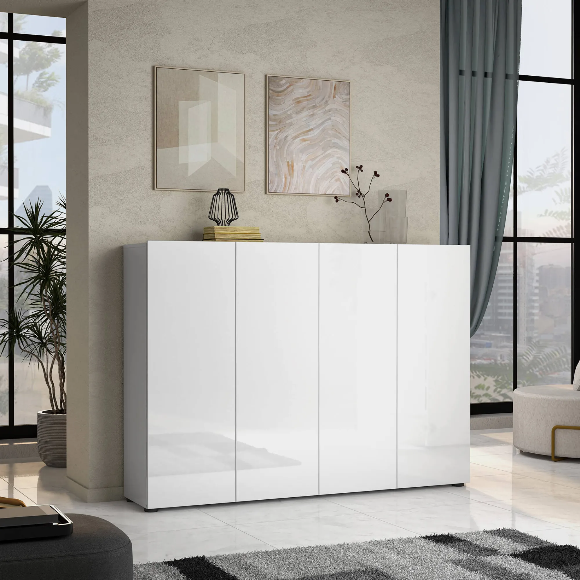 Scarpiera Abdul, 160x34h115 cm,<Dmora Flash Sale
