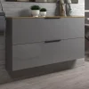 Scarpiera Achiko, 160x19h80 cm, Antracite lucido e Rovere<Dmora Best Sale