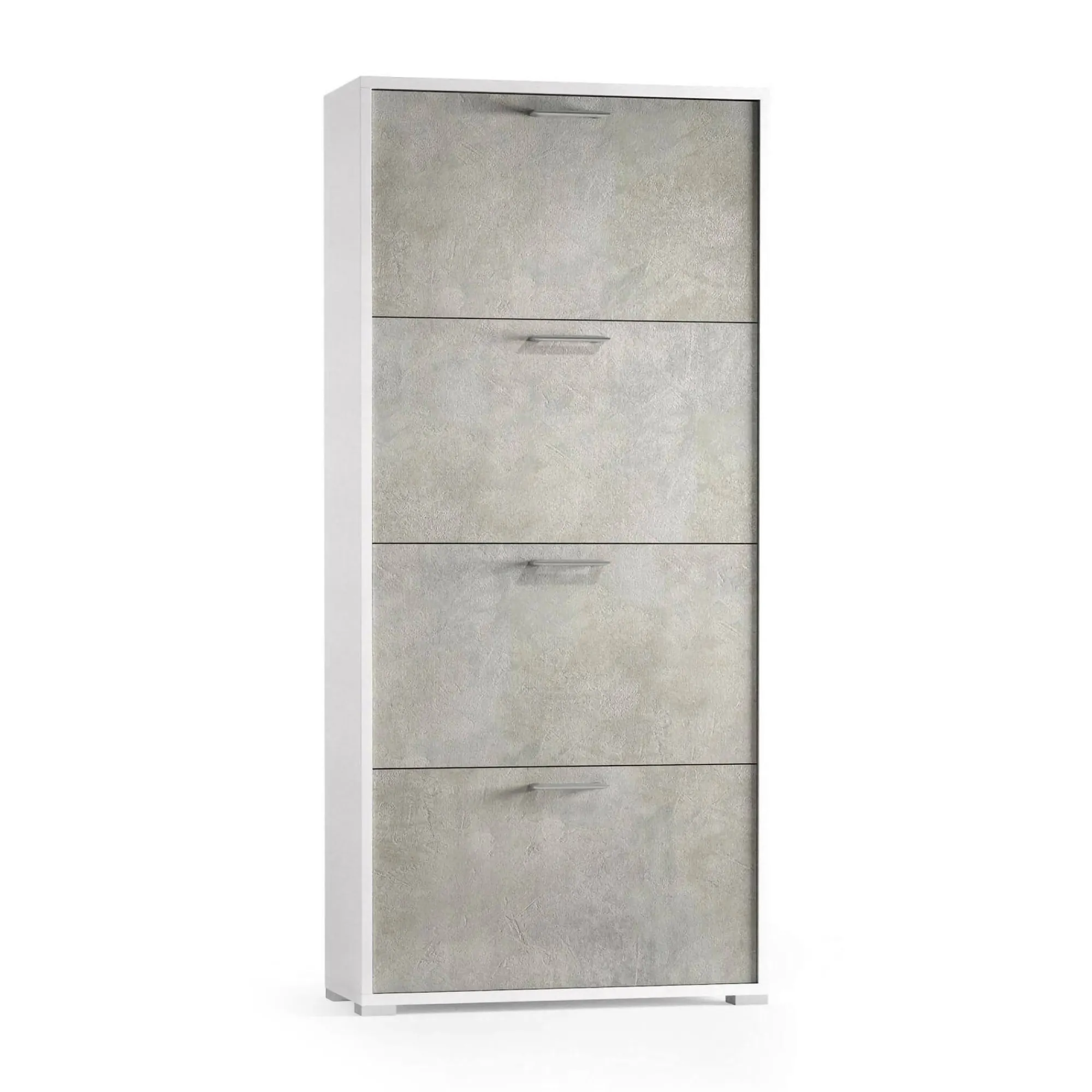 Scarpiera Adeindein, 67x28h147 cm, Bianco e Cemento<Dmora Clearance