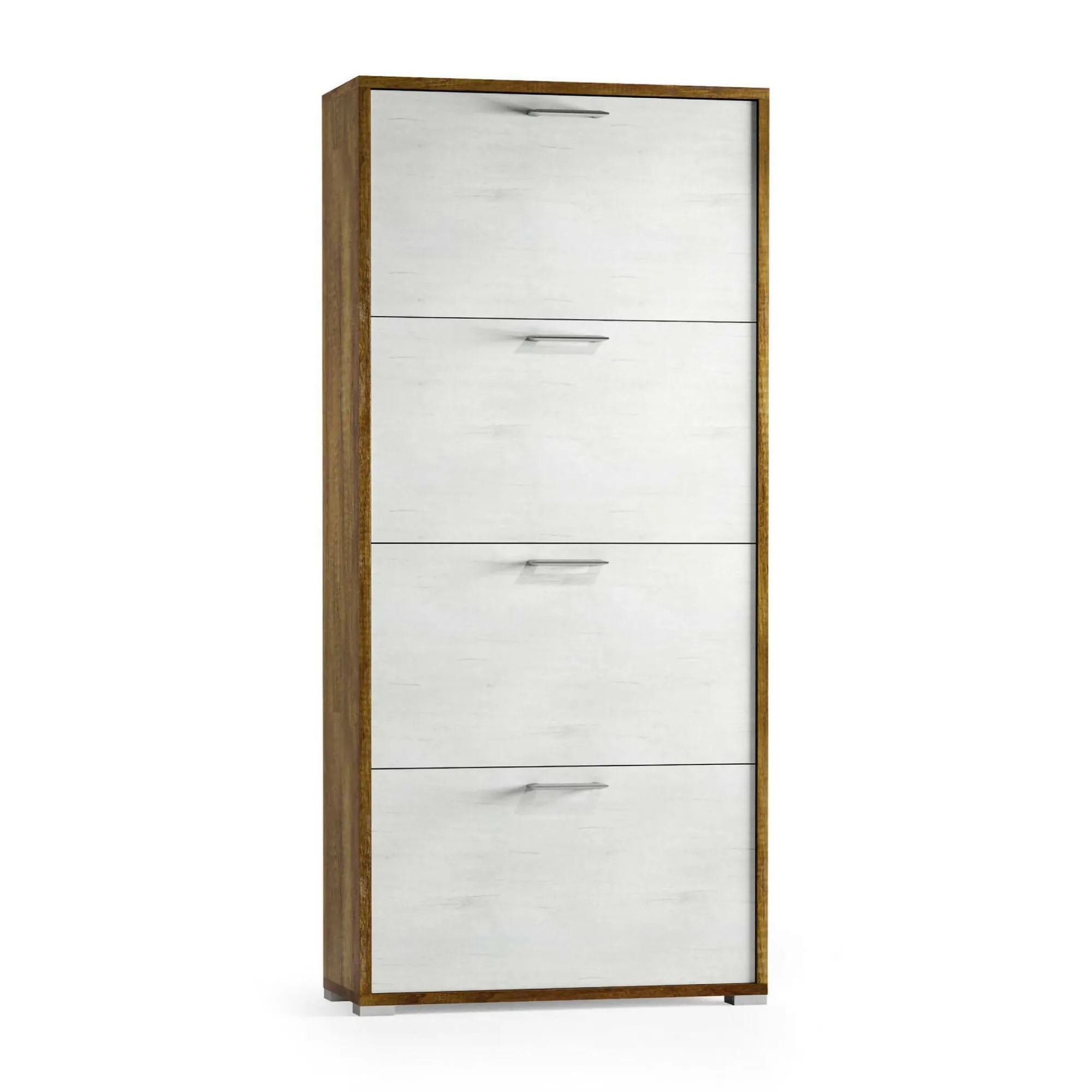 Scarpiera Adeindein, 67x28h147 cm, Bianco e Rovere<Dmora Cheap