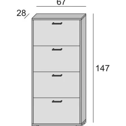 Scarpiera Adeindein, 67x28h147 cm,<Dmora Flash Sale