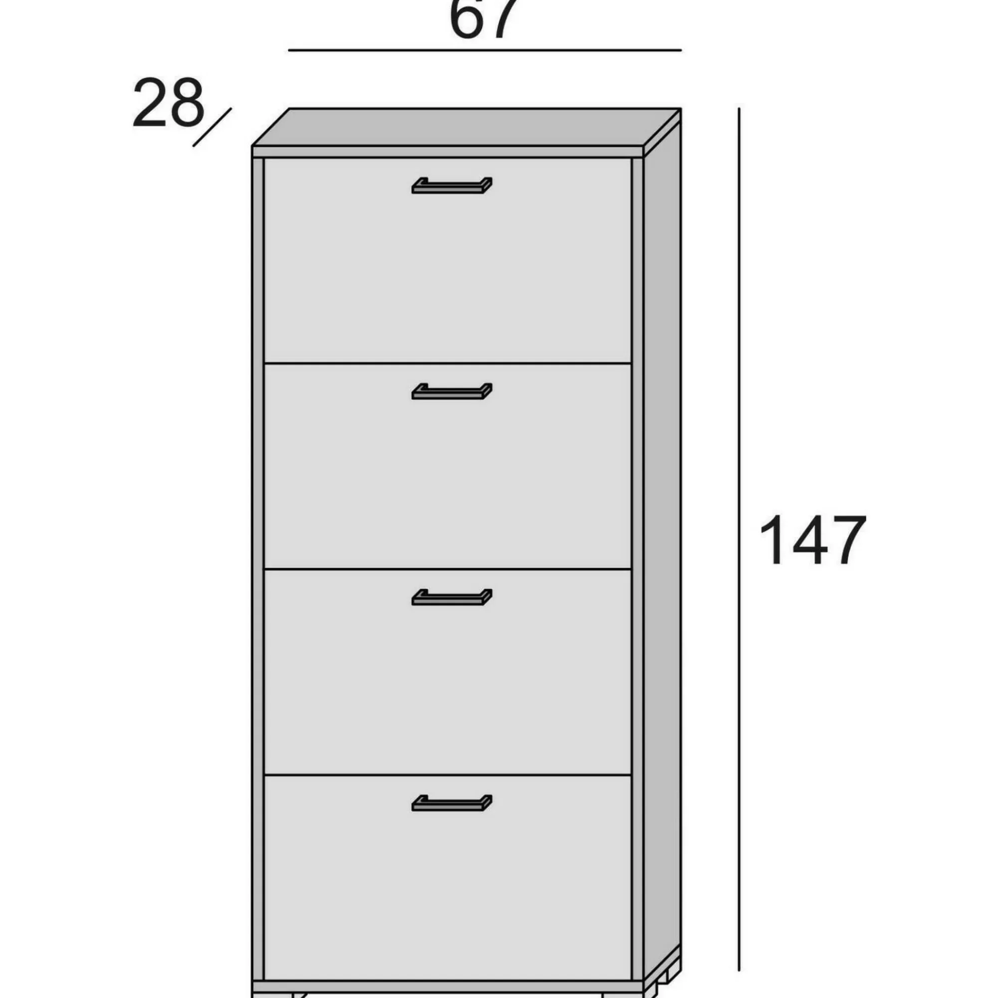 Scarpiera Adeindein, 67x28h147 cm,<Dmora Flash Sale