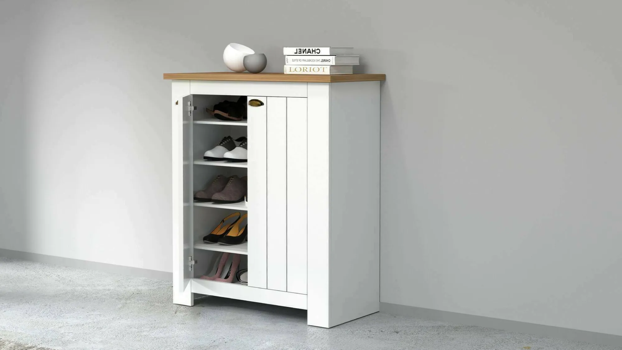 Scarpiera Adriatica, 84x42h100 cm, Bianco e<Dmora Fashion