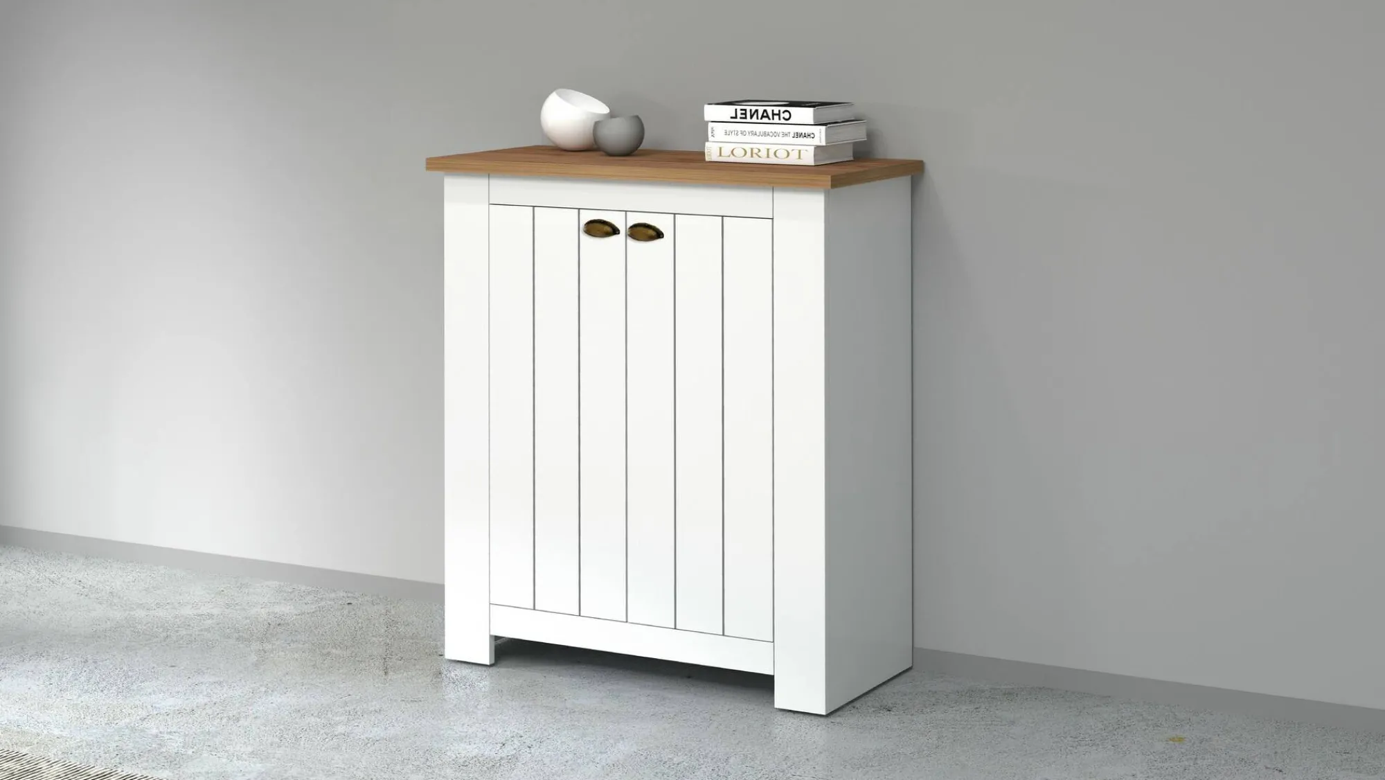Scarpiera Adriatica, 84x42h100 cm, Bianco e<Dmora Fashion