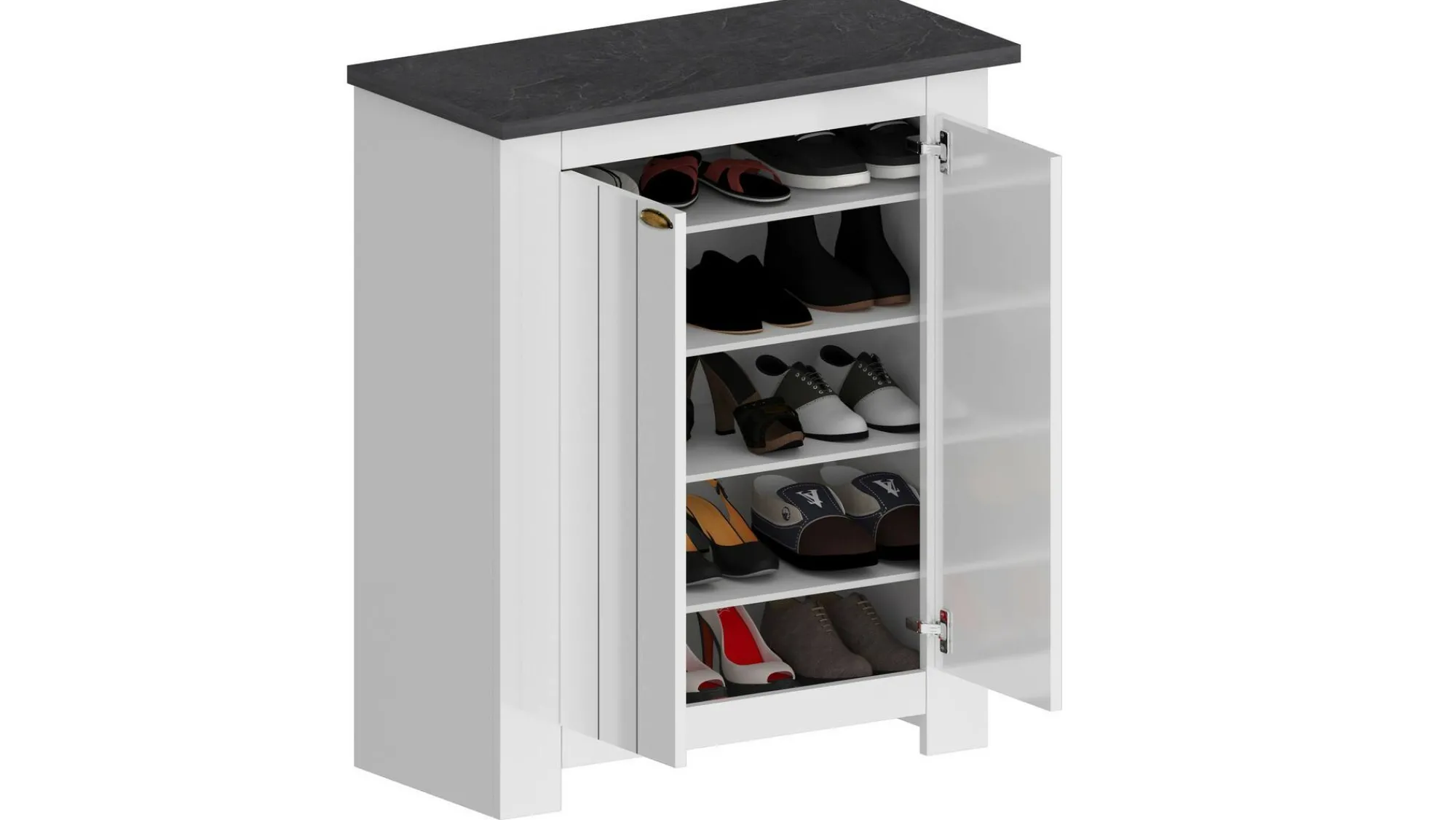 Scarpiera Adriatica, 84x42h100 cm, Bianco e<Dmora Best