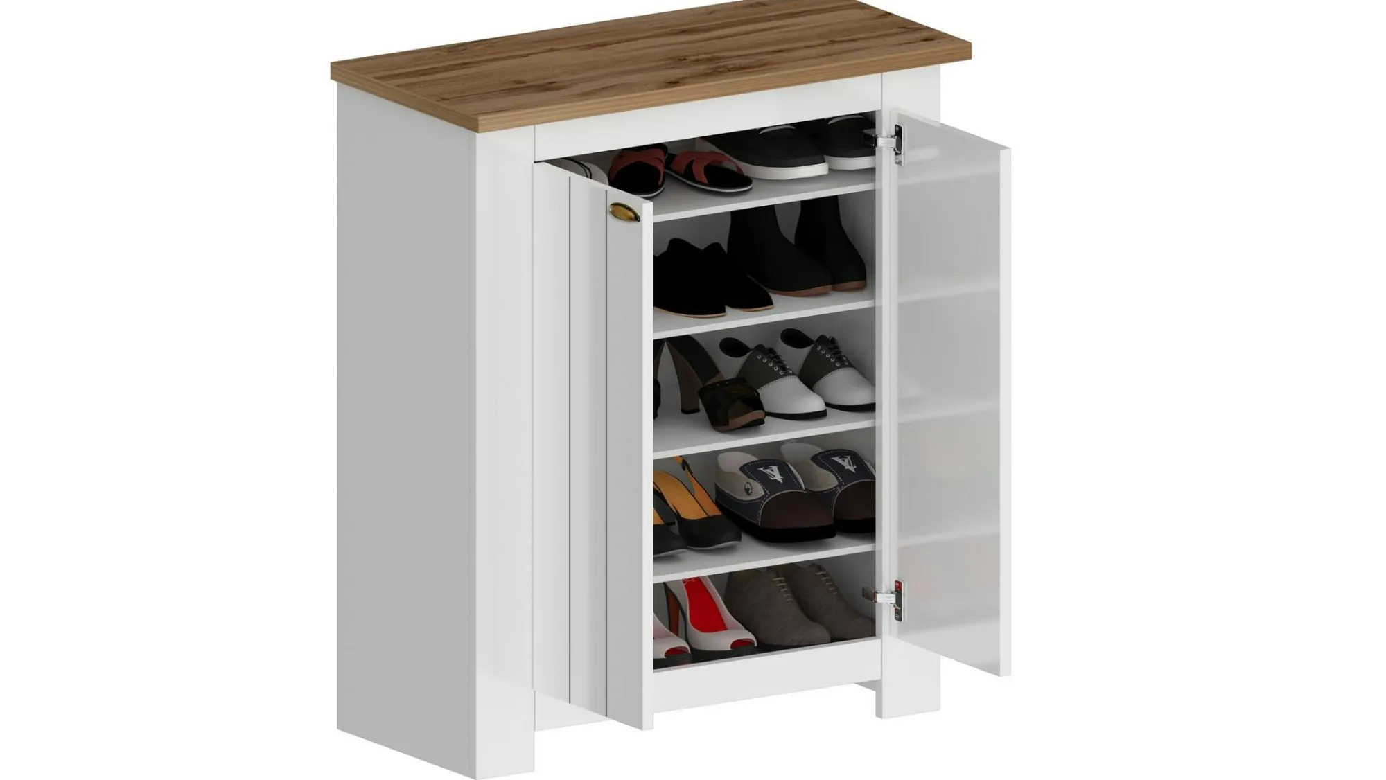 Scarpiera Adriatica, 84x42h100 cm, Bianco e<Dmora Fashion