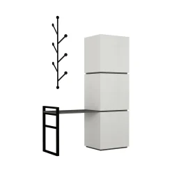 Scarpiera Akoni, 109x39 h149 cm, Bianco e Antracite<Dmora Flash Sale
