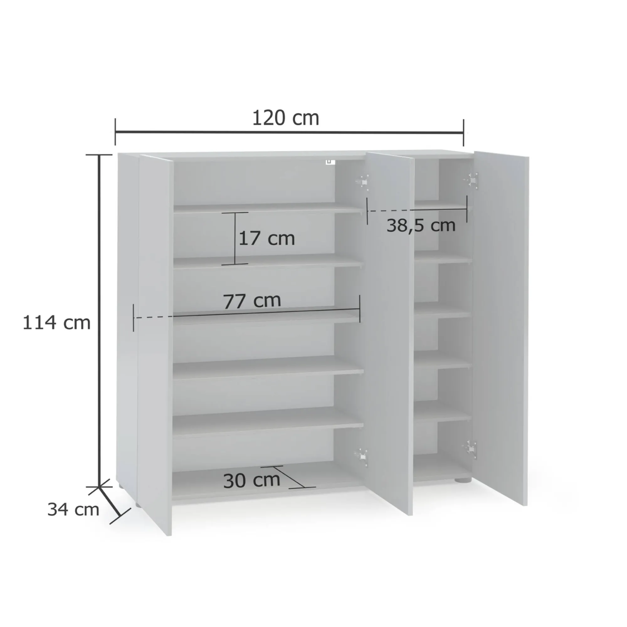 Scarpiera Alcazar, 120x34h115 cm,<Dmora Discount