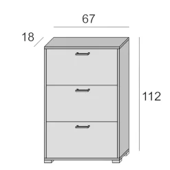Scarpiera Amelisa, 67x18h112 cm, Bianco e Cemento<Dmora Fashion