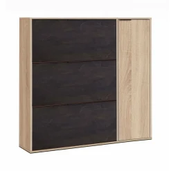 Scarpiera Ammour, 106x22h115 cm, Rovere e Nero<Dmora Best Sale