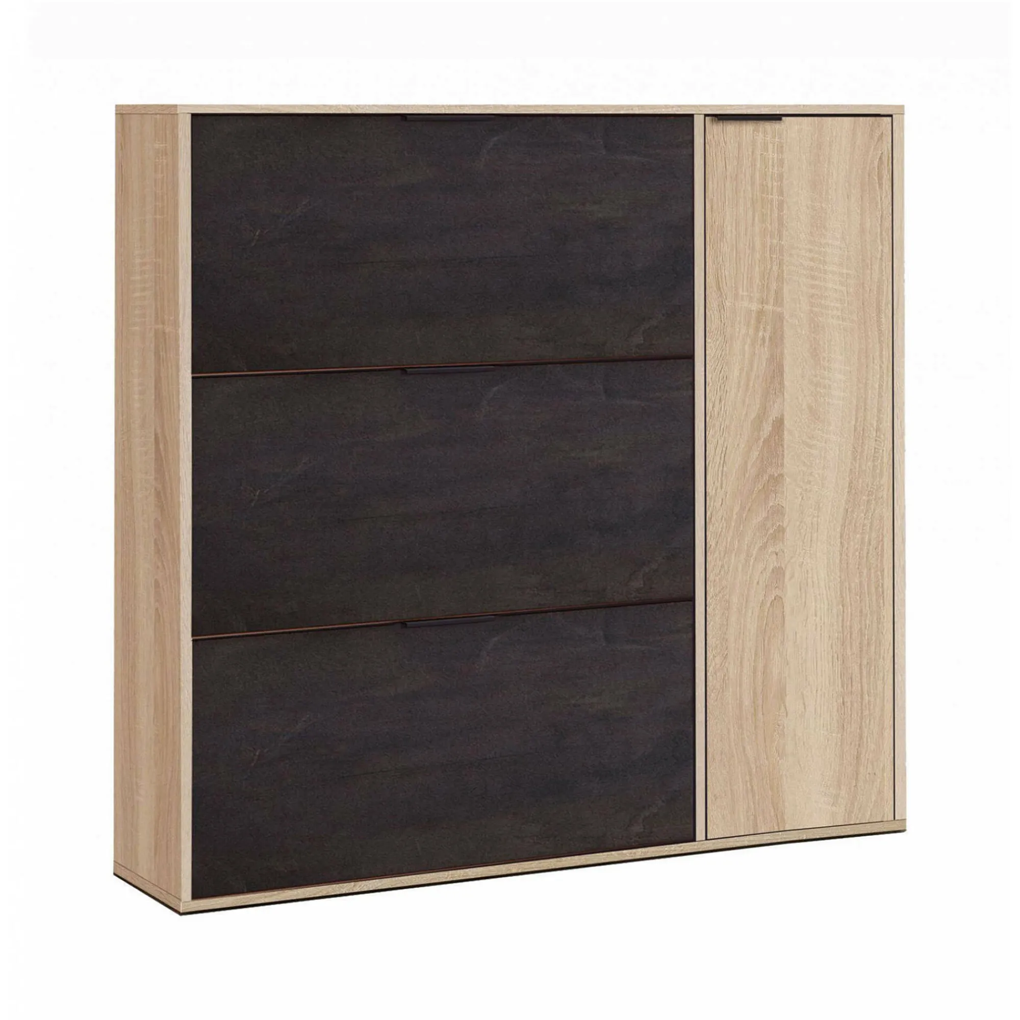 Scarpiera Ammour, 106x22h115 cm, Rovere e Nero<Dmora Best Sale