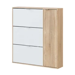 Scarpiera Ammour, 106x22h115 cm, Rovere e Bianco<Dmora Store