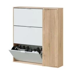 Scarpiera Ammour, 106x22h115 cm, Rovere e Bianco<Dmora Store