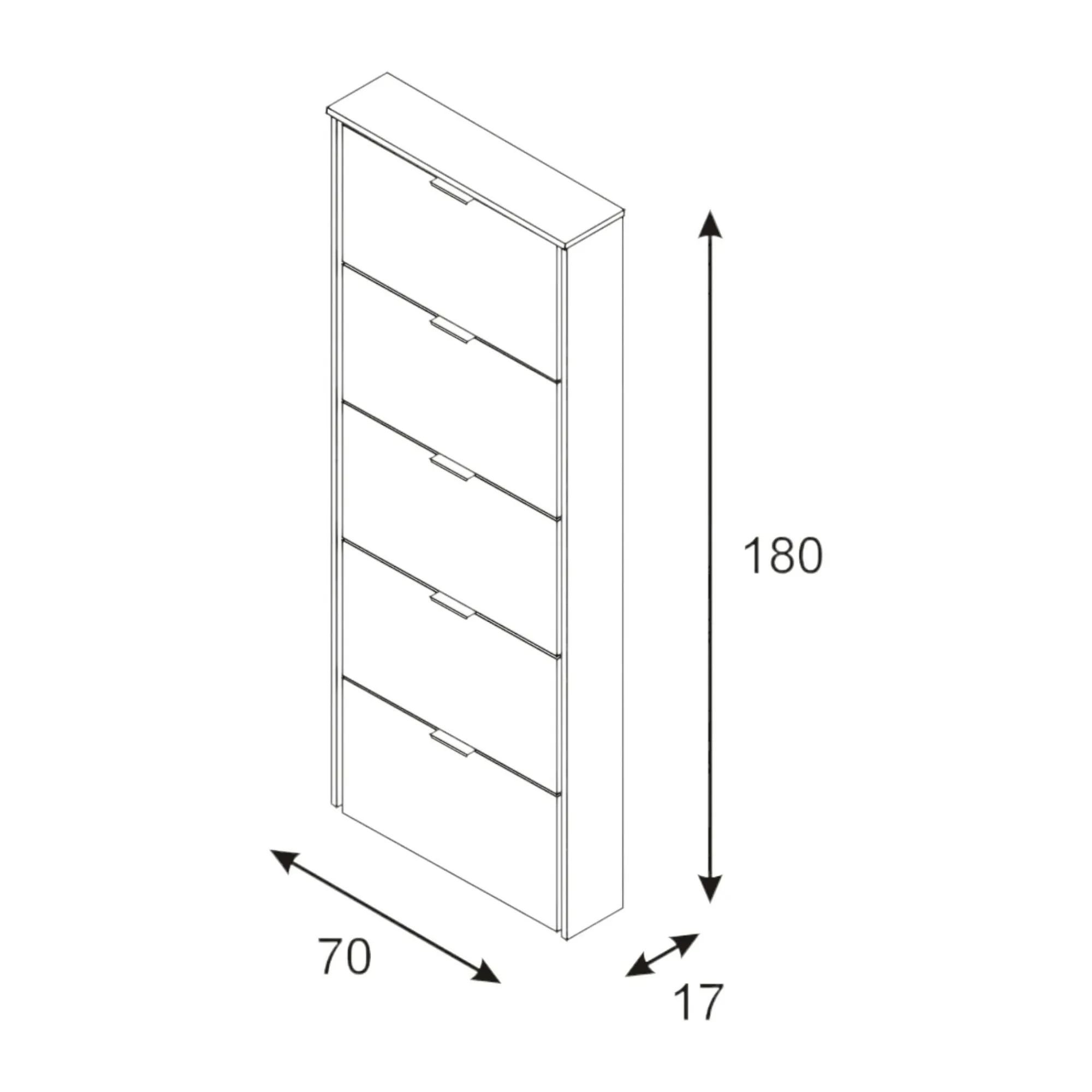 Scarpiera Anatra, 70x17h180 cm,<Dmora Discount