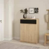 Scarpiera Angilops, 40x80 h111 cm, Rovere e Nero<Dmora Clearance