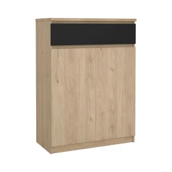 Scarpiera Angilops, 40x80 h111 cm, Rovere e Nero<Dmora Clearance