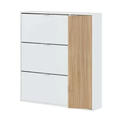 Scarpiera Angor, 105x24h112 cm, Rovere e Bianco lucido<Dmora Fashion