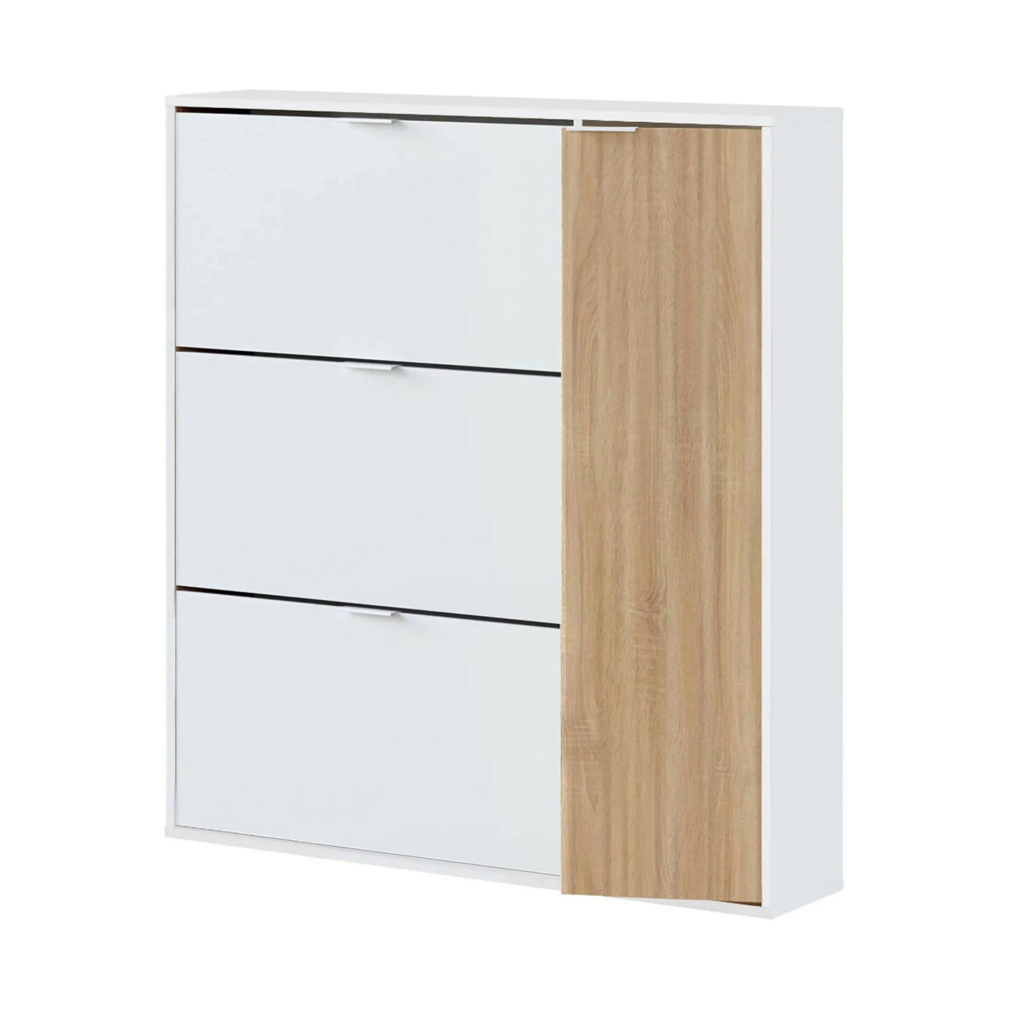 Scarpiera Angor, 105x24h112 cm, Rovere e Bianco lucido<Dmora Fashion