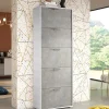 Scarpiera Anina, 67x28h183 cm, Bianco e Cemento<Dmora Outlet