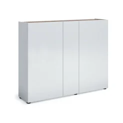 Scarpiera Anir, 145x35h115 cm, Bianco lucido e Rovere<Dmora Shop