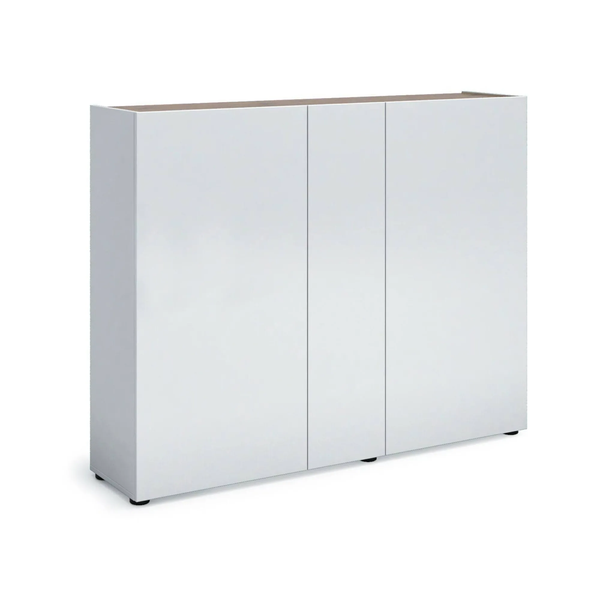 Scarpiera Anir, 145x35h115 cm, Bianco lucido e Rovere<Dmora Shop