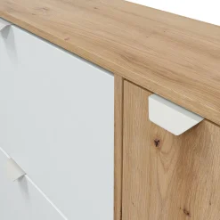 Scarpiera Anuk, 105x24h112 cm, Bianco e Rovere<Dmora Discount