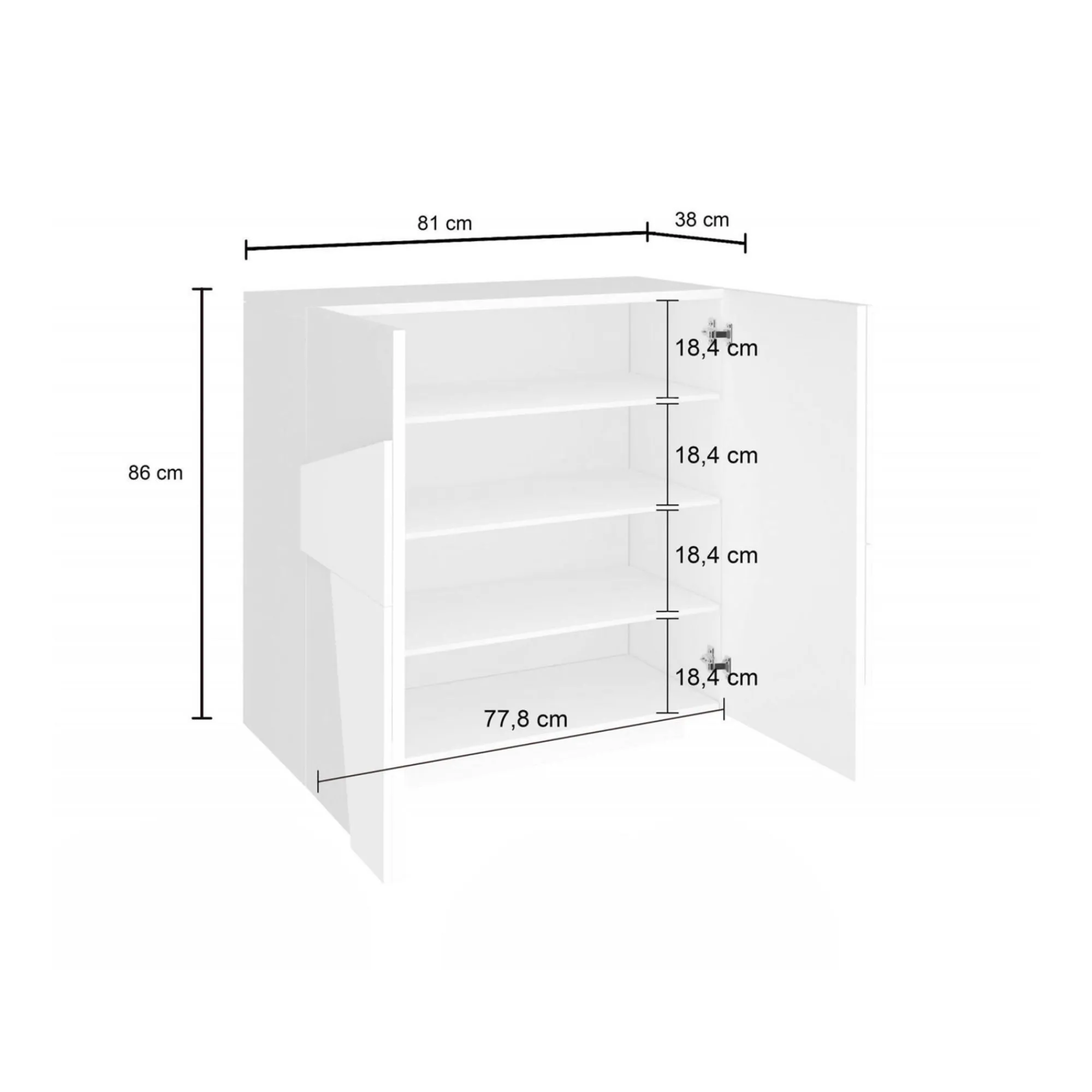 Scarpiera Apetta, cm 81x38h86, con dettaglio<Dmora Flash Sale