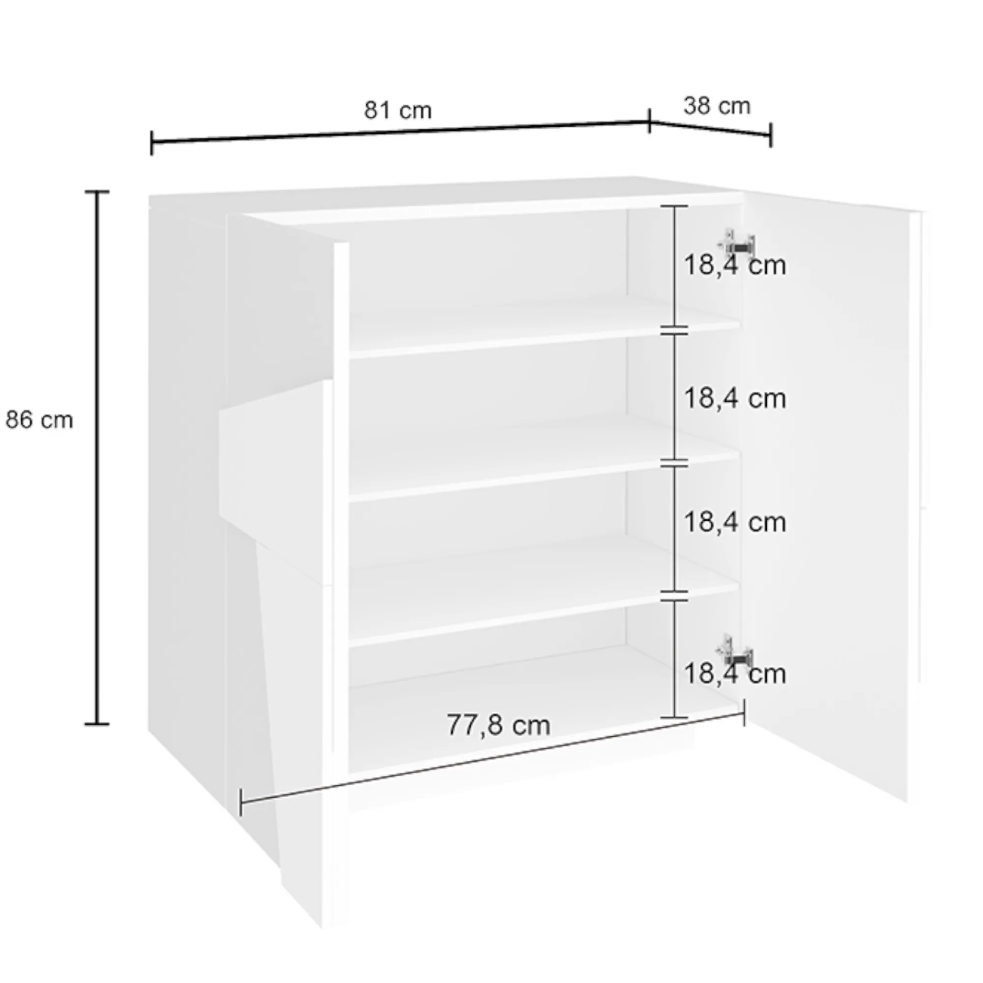 Scarpiera Apetta, cm 81x38h86, con dettaglio<Dmora Flash Sale