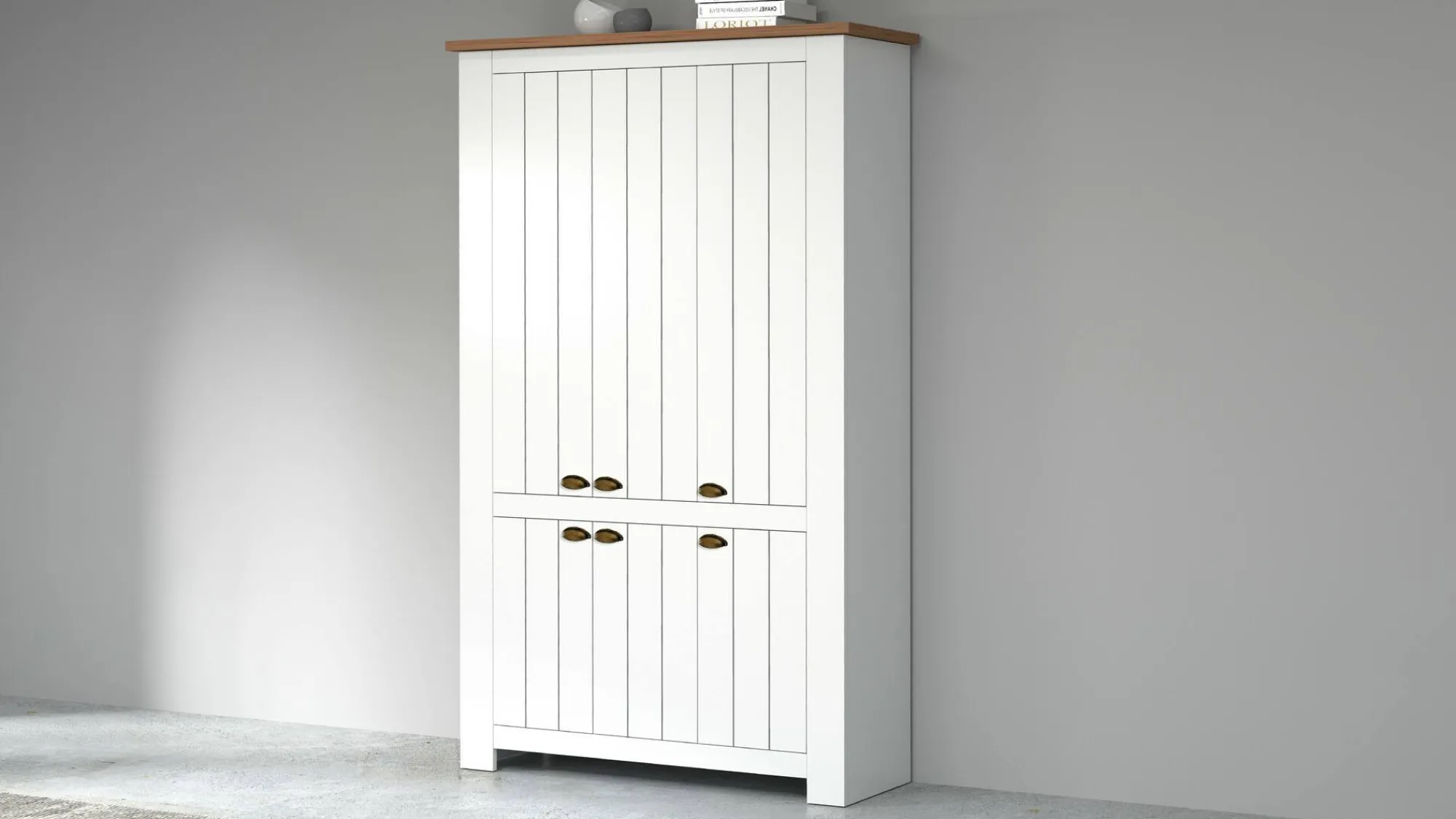 Scarpiera Apricena, 114x42h200 cm, Bianco e<Dmora Online
