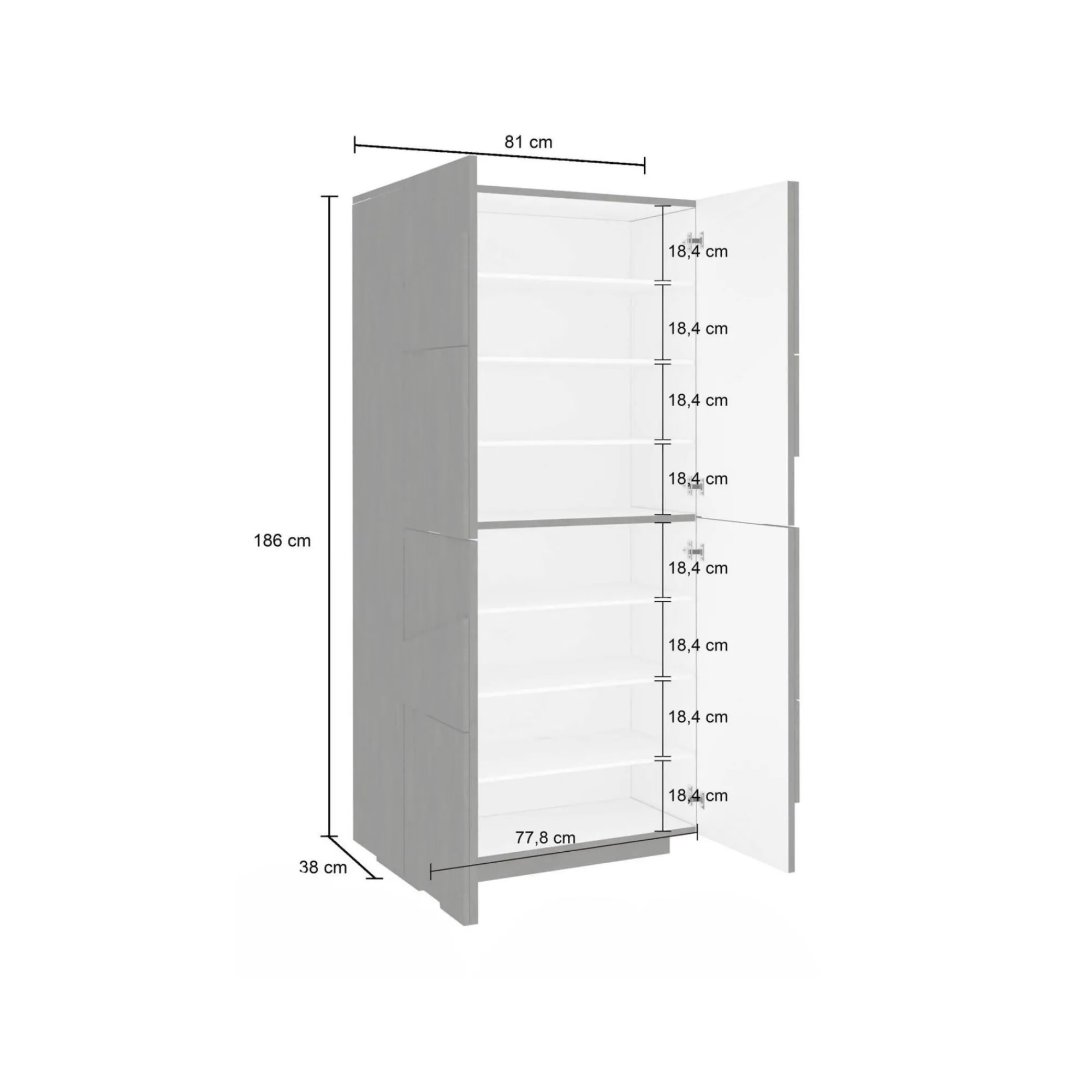 Scarpiera Archibal, cm 81x38h167,<Dmora Cheap