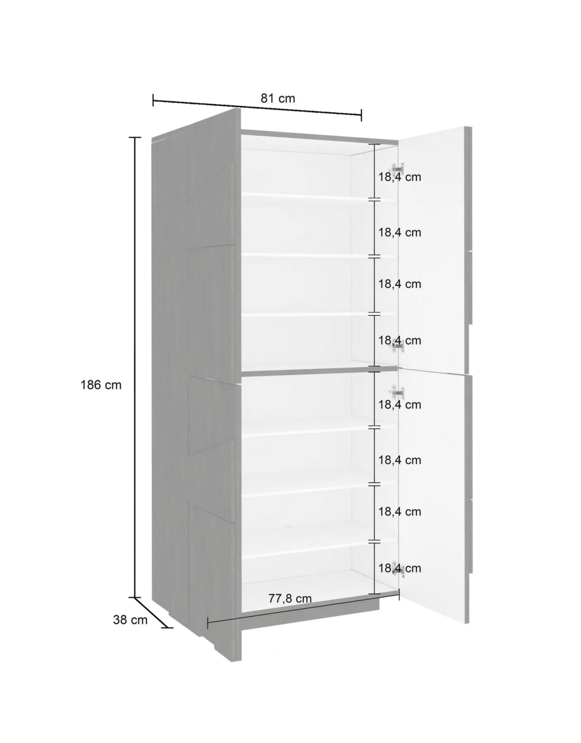Scarpiera Archibal, cm 81x38h167,<Dmora New