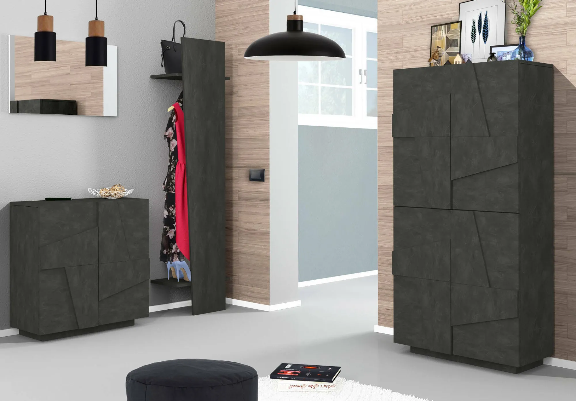 Scarpiera Archibal, cm 81x38h167,<Dmora Cheap