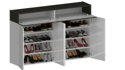Scarpiera Are, 154x38h100 cm, Bianco e<Dmora Hot