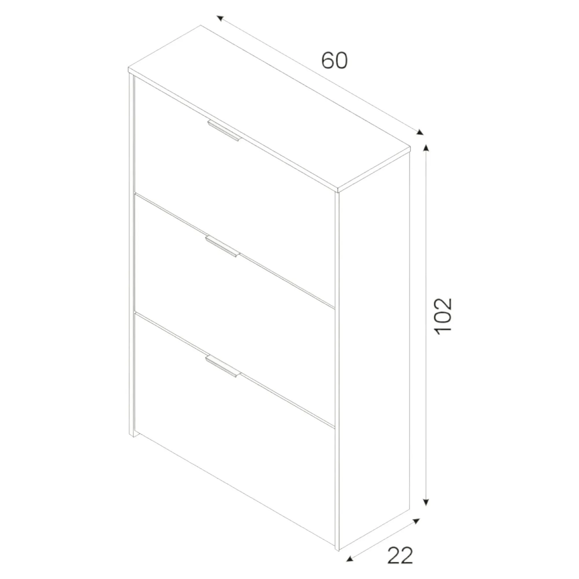 Scarpiera Asca, 60x22h113 cm,<Dmora Cheap