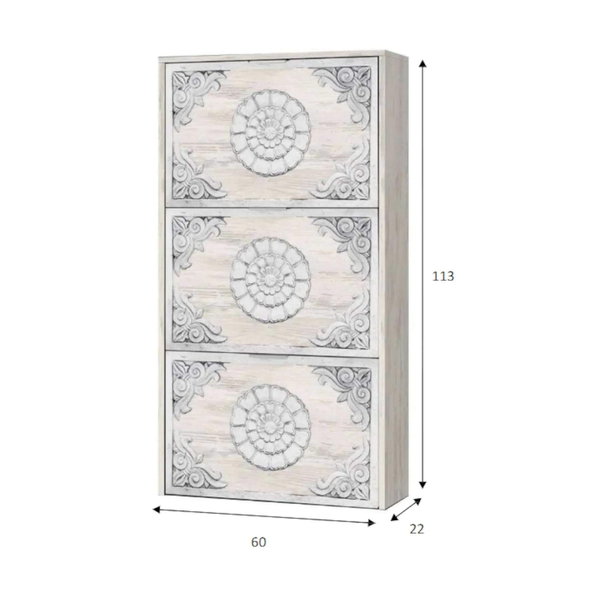 Scarpiera Asca, 60x22h113 cm, anticato<Dmora Outlet