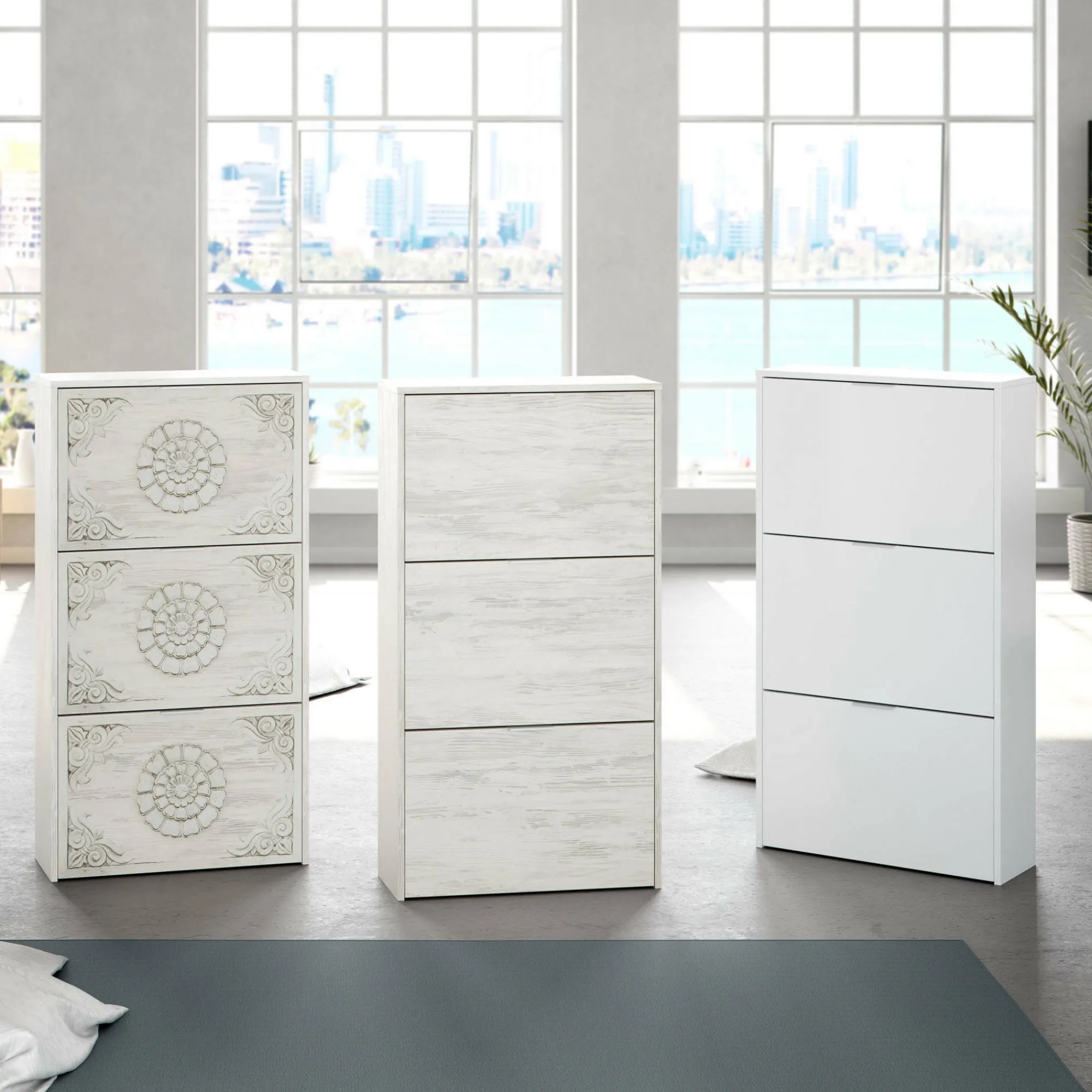 Scarpiera Asca, 60x22h113 cm, anticato<Dmora Outlet