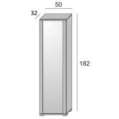 Scarpiera Asiago, 50x32hx182 cm, Bianco e Cemento<Dmora Sale