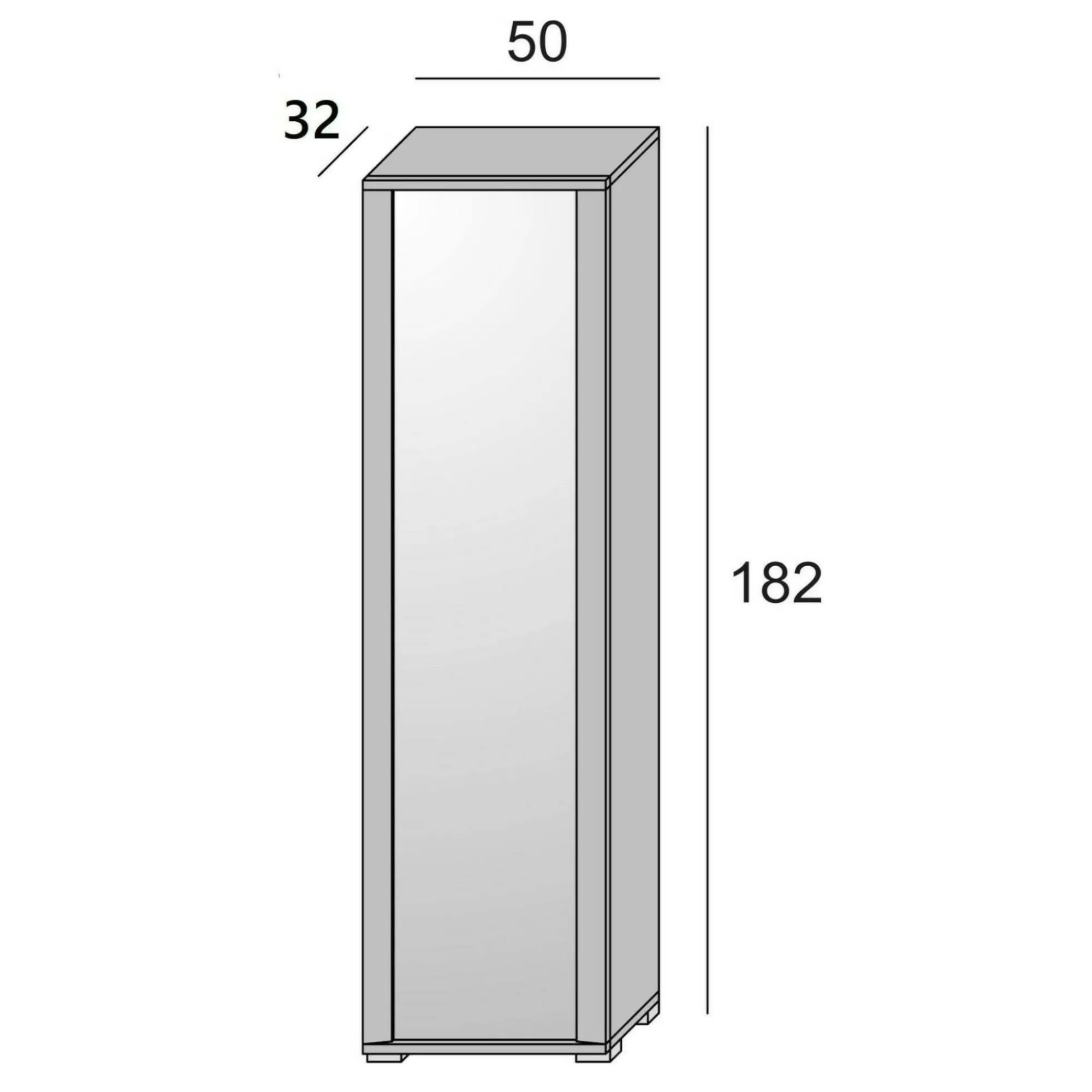 Scarpiera Asiago, 50x32hx182 cm, Bianco e Cemento<Dmora Sale