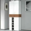 Scarpiera Asklol, 76x38h200 cm, Bianco e Rovere<Dmora Online