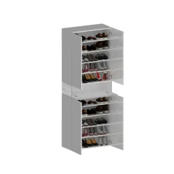 Scarpiera Asklol, 76x38h200 cm, Bianco effetto larice<Dmora Online