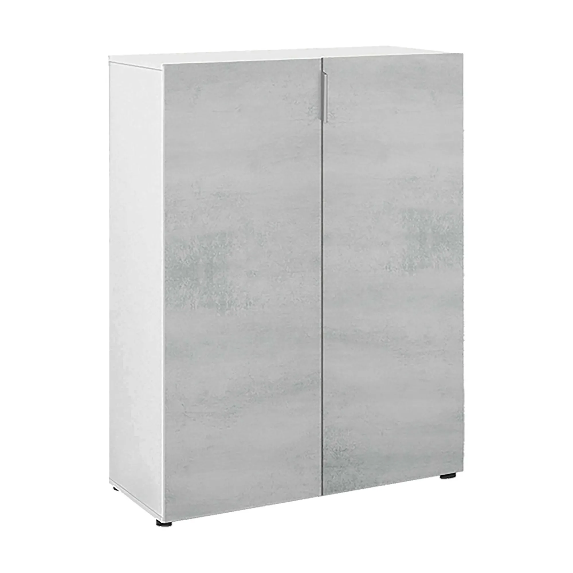 Scarpiera Athenodora, 70x36h103 cm, Cemento e Bianco<Dmora Fashion