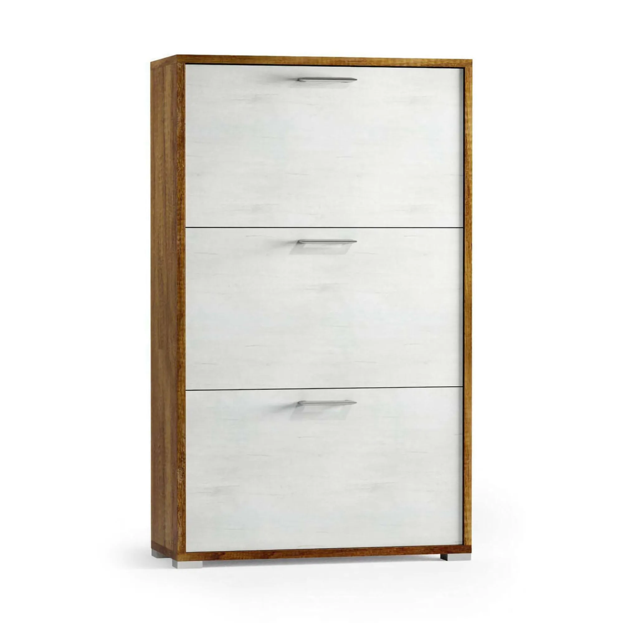Scarpiera Axinite, 67x28h112 cm, Bianco e Rovere<Dmora Sale