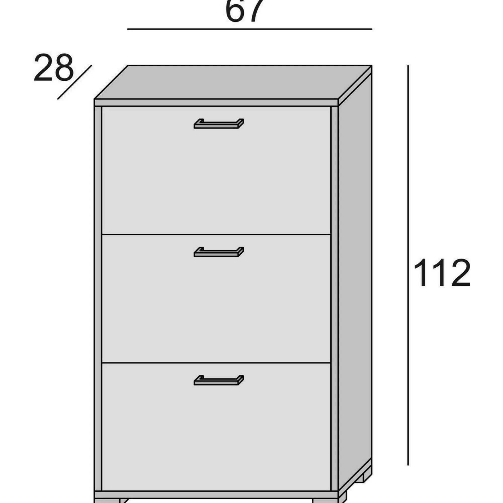 Scarpiera Axinite, 67x28h112 cm, Bianco e Olmo<Dmora Best Sale