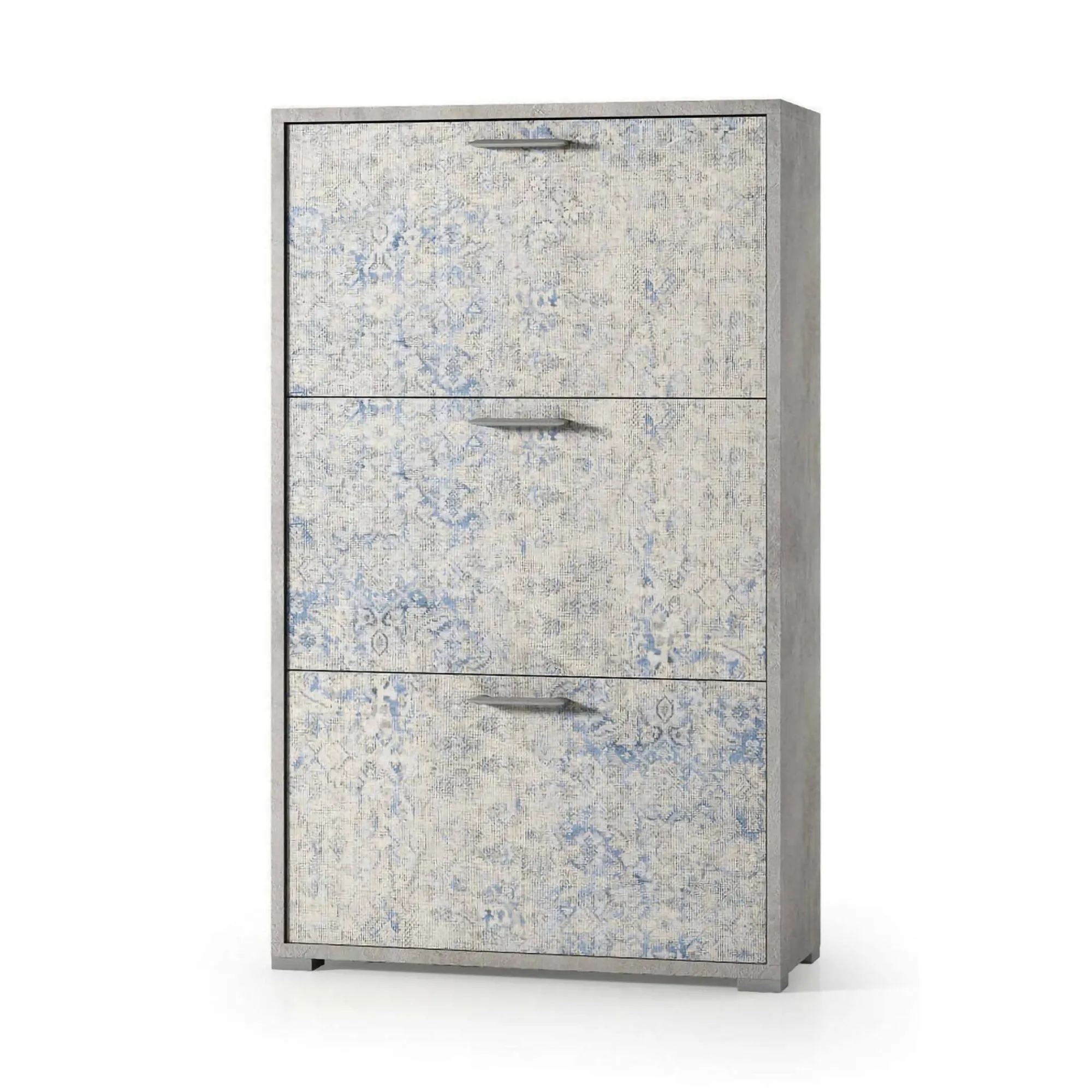 Scarpiera Axinite, 67x28h112 cm, Cemento e Azzurro<Dmora Best