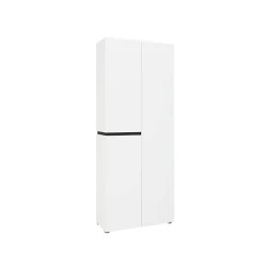 Scarpiera Baiso, 80x34h200 cm, Bianco lucido e Antracite<Dmora Online